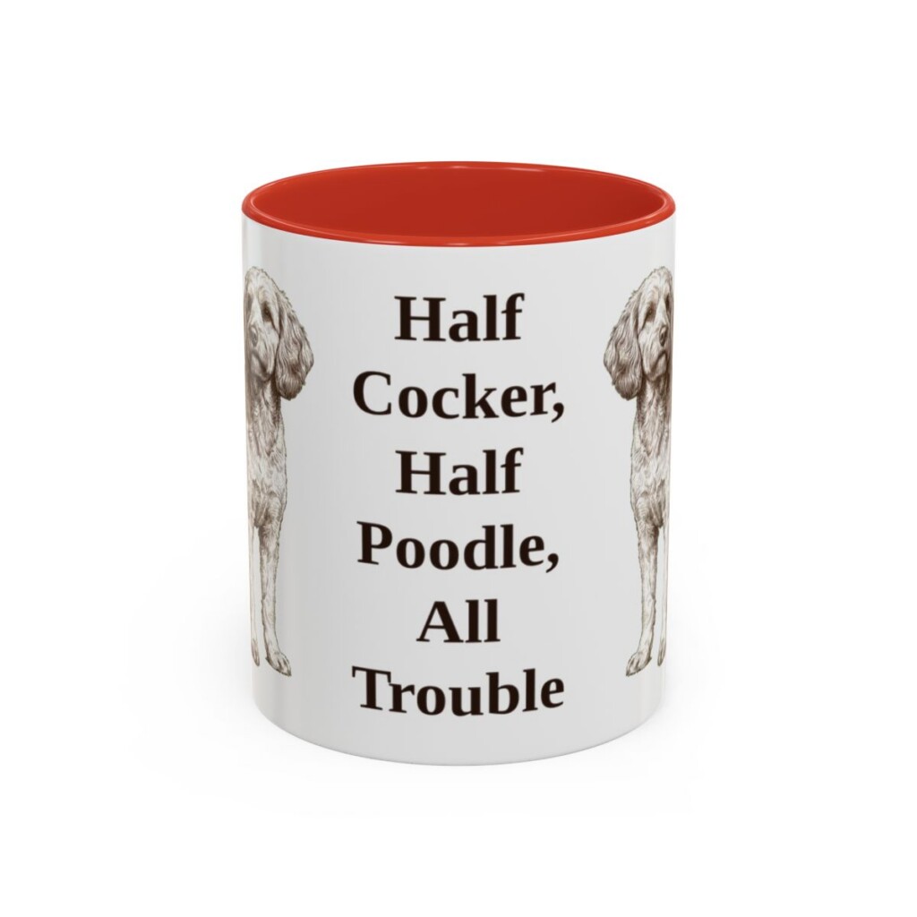 11oz Funny Cockapoo Mug, Red, front view