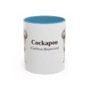 11oz Cockapoo Latin Mug, Light Blue, front view