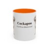 11oz Cockapoo Latin Mug, Orange, front view