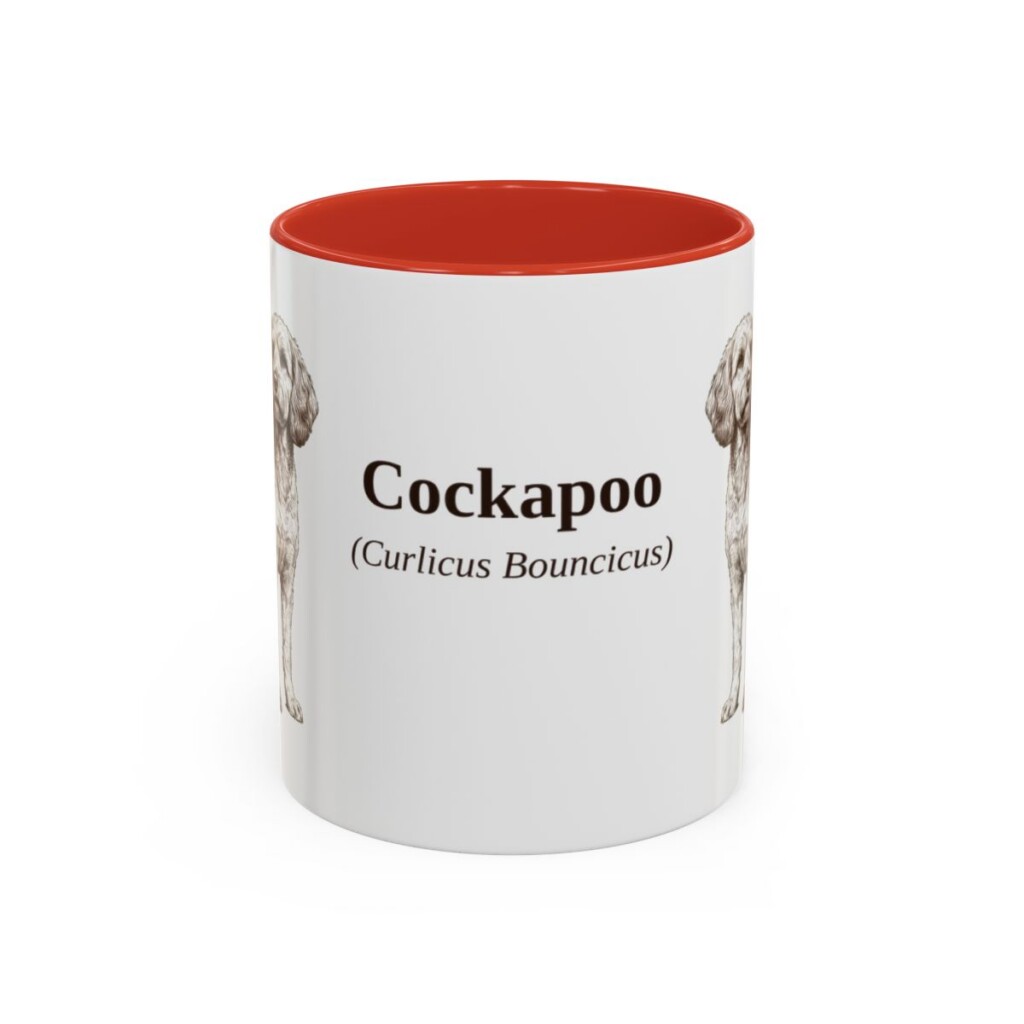 11oz Cockapoo Latin Mug, Red, front view