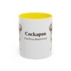 11oz Cockapoo Latin Mug, Yellow, front view