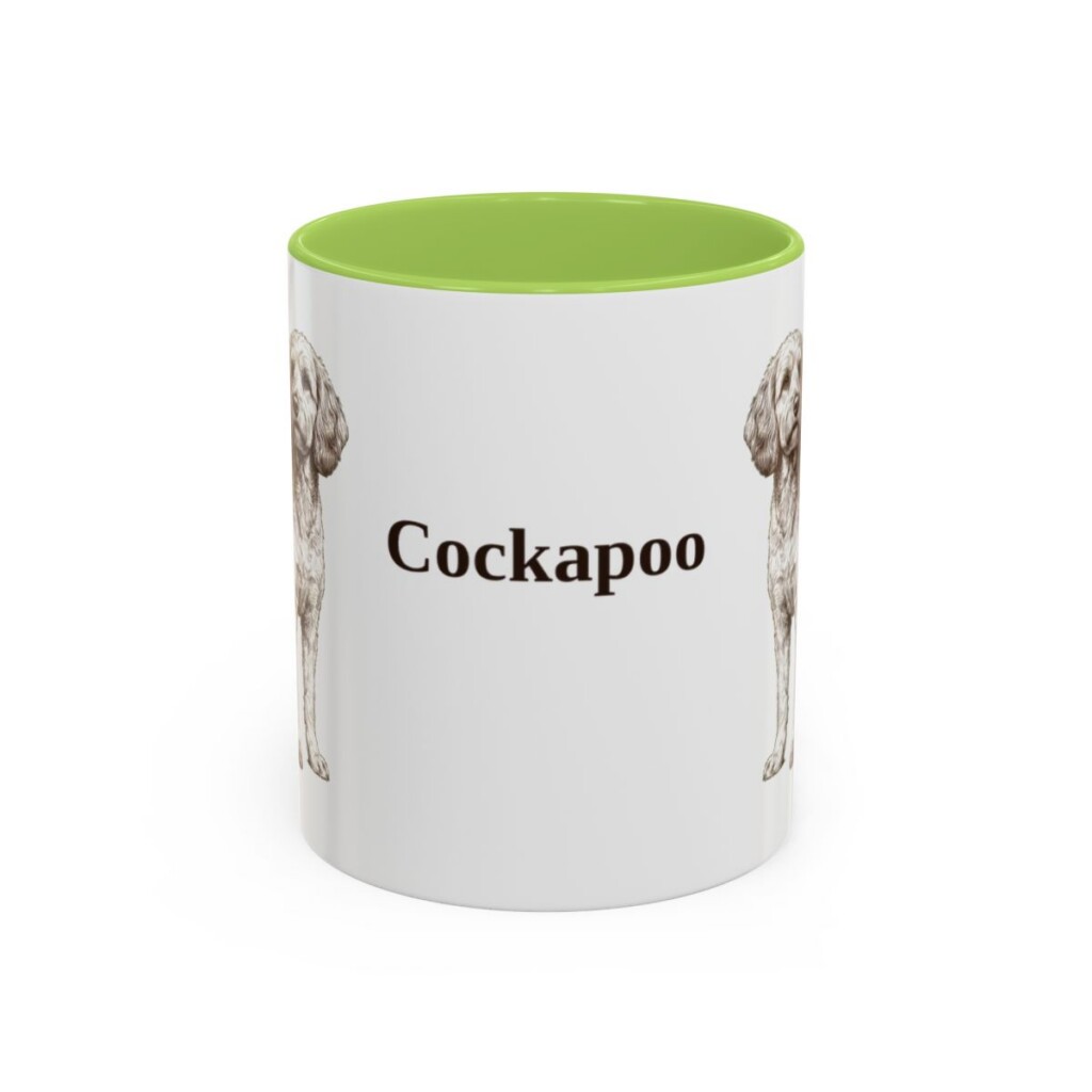 11oz Cockapoo Mug, Light Green, front view