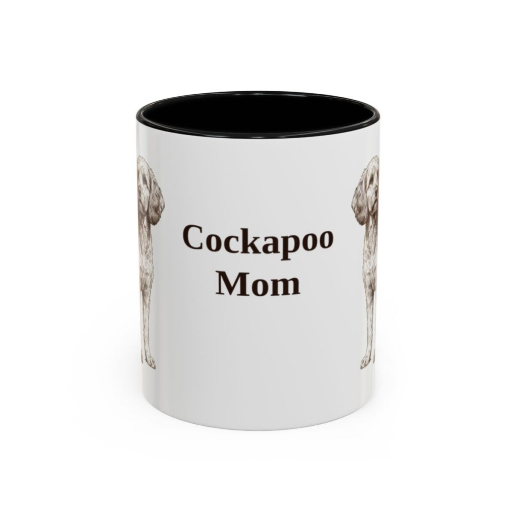 11oz Cockapoo Dog Mom Mug, Black, front view