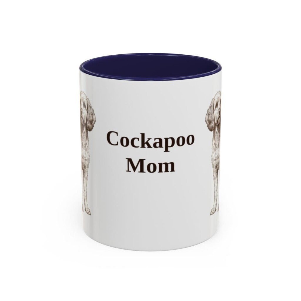 11oz Cockapoo Dog Mom Mug, Navy, front view