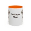 11oz Cockapoo Dog Mom Mug, Orange, front view
