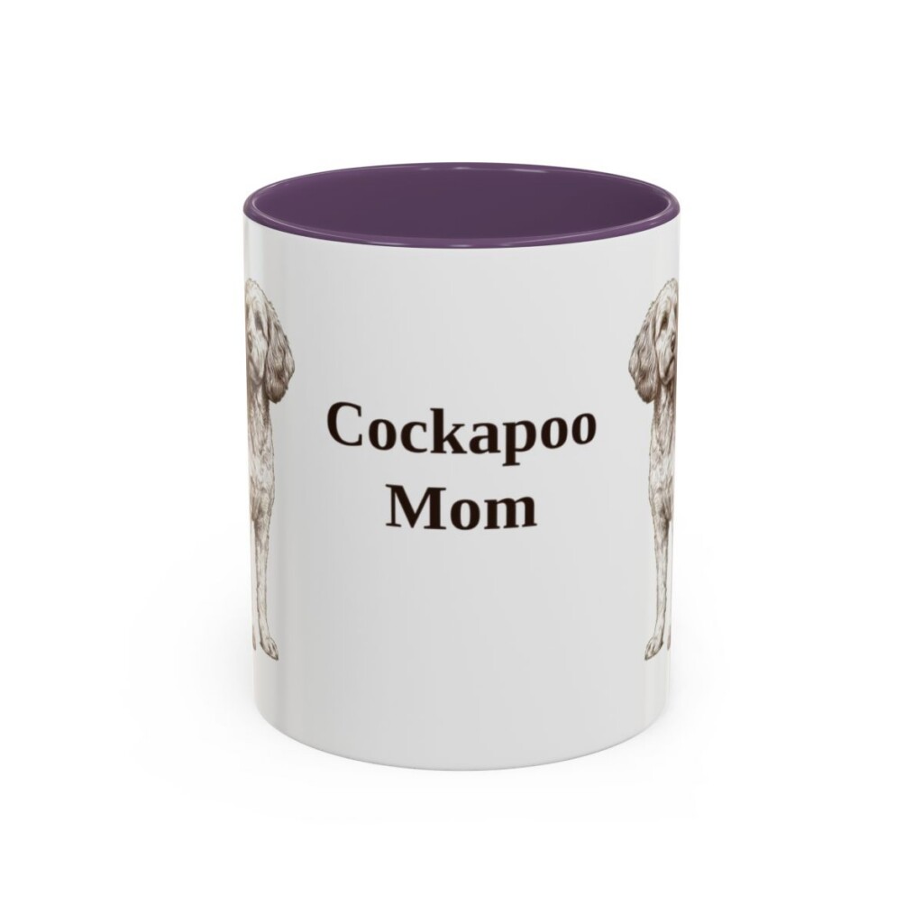 11oz Cockapoo Dog Mom Mug, Purple, front view