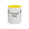 11oz Cockapoo Dog Mom Mug, Yellow, front view