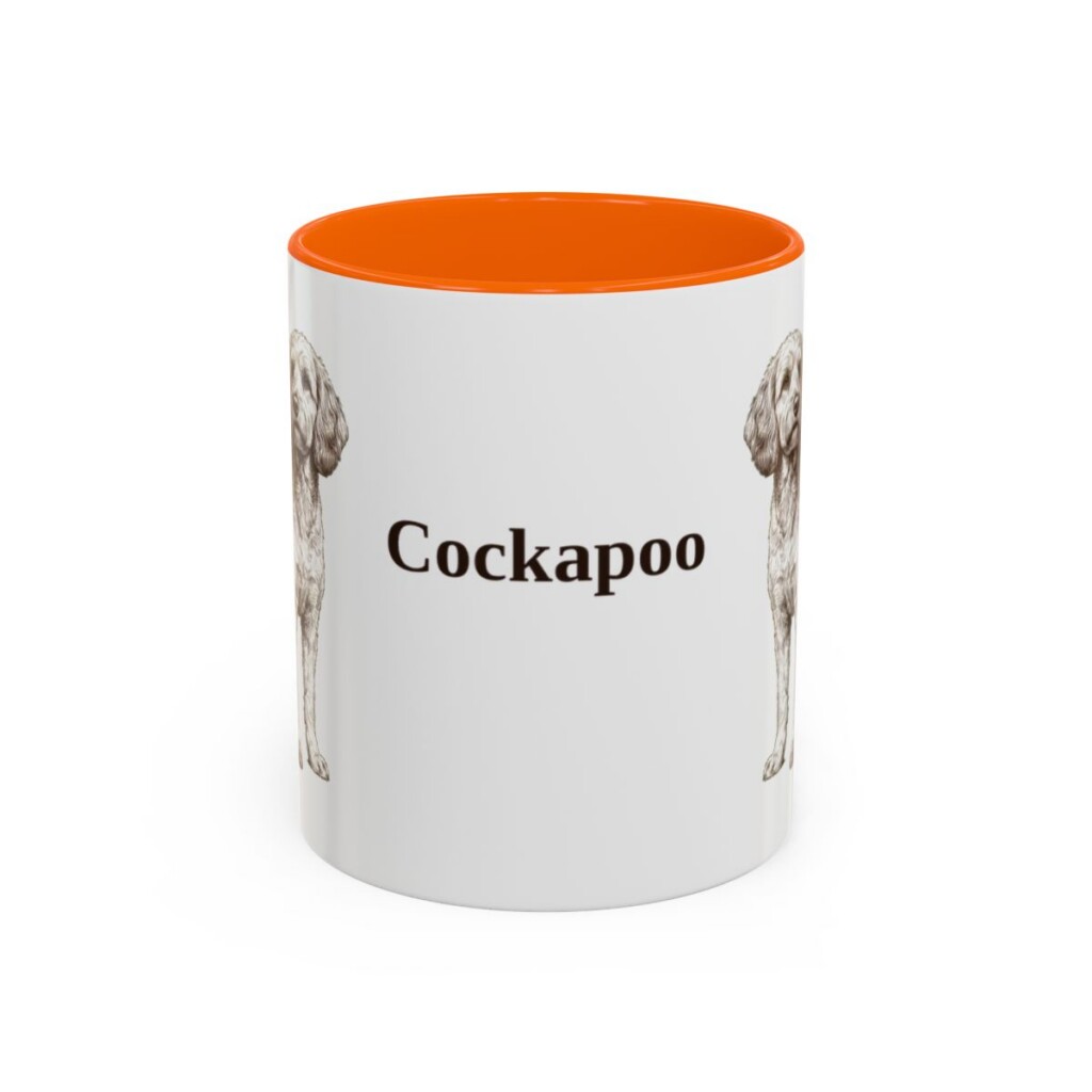 11oz Cockapoo Mug, Orange, front view