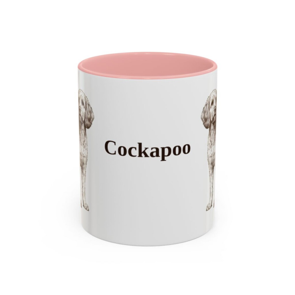 11oz Cockapoo Mug, Pink, front view