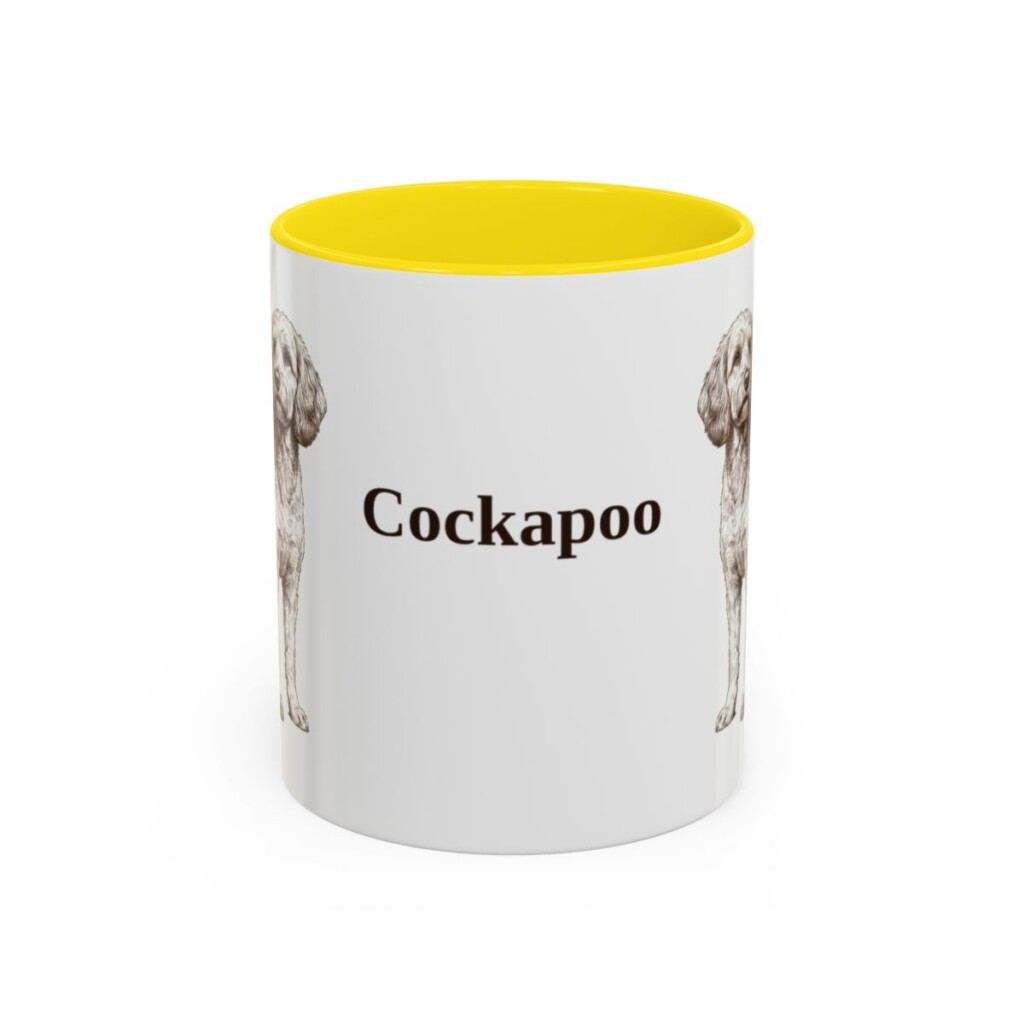 11oz Cockapoo Mug, Yellow, front view