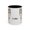 11oz Collie Mug, Black, front view
