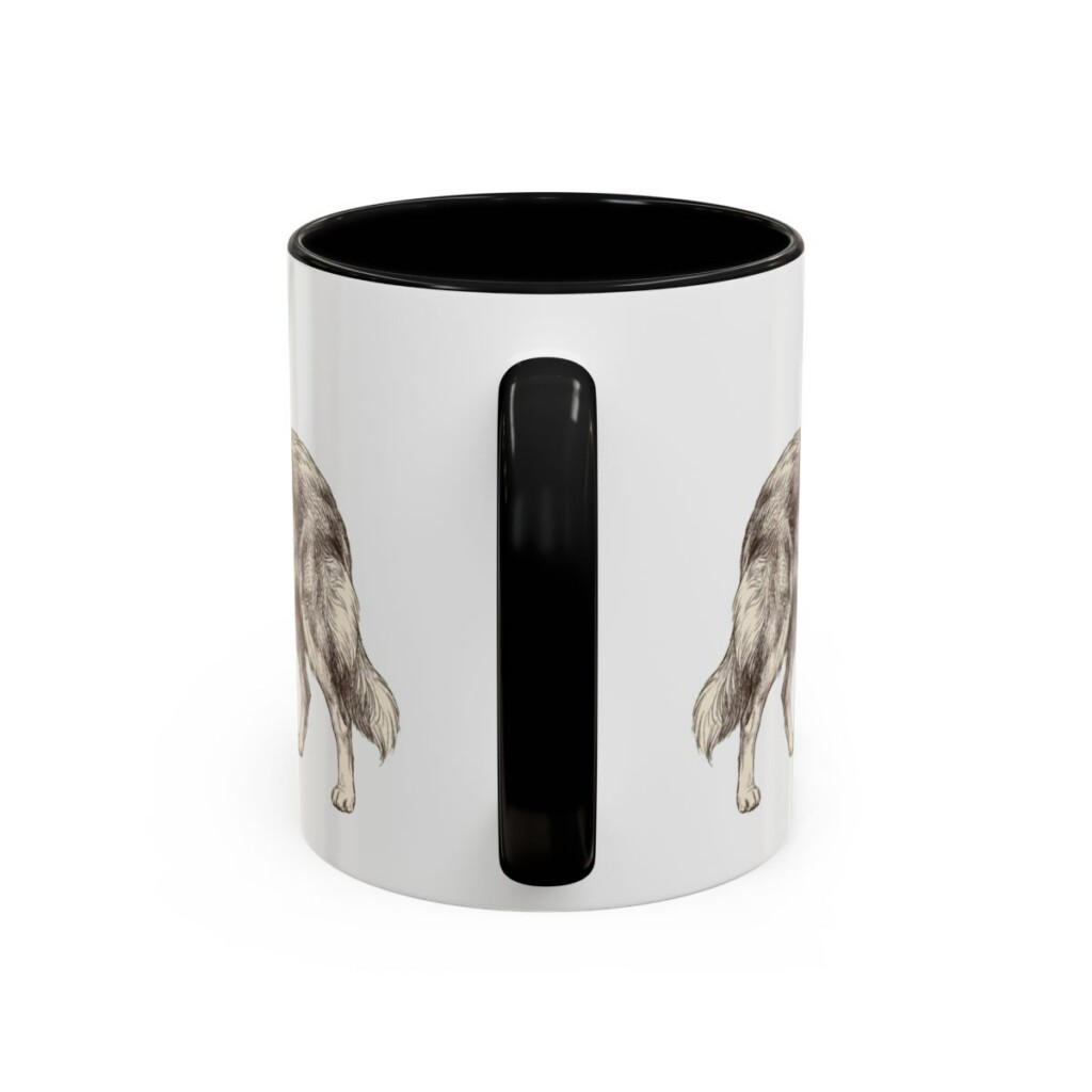 11oz Collie Dog Dad Mug, Black, back view