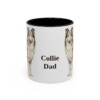 11oz Collie Dog Dad Mug, Black, front view
