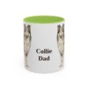 11oz Collie Dog Dad Mug, Light Green, front view
