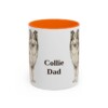 11oz Collie Dog Dad Mug, Orange, front view