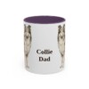 11oz Collie Dog Dad Mug, Purple, front view