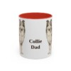 11oz Collie Dog Dad Mug, Red, front view