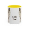 11oz Collie Dog Dad Mug, Yellow, front view