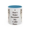 11oz Funny Collie Mug, Light Blue, front view