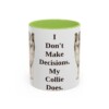 11oz Funny Collie Mug, Light Green, front view