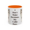 11oz Funny Collie Mug, Orange, front view