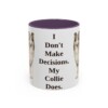 11oz Funny Collie Mug, Purple, front view