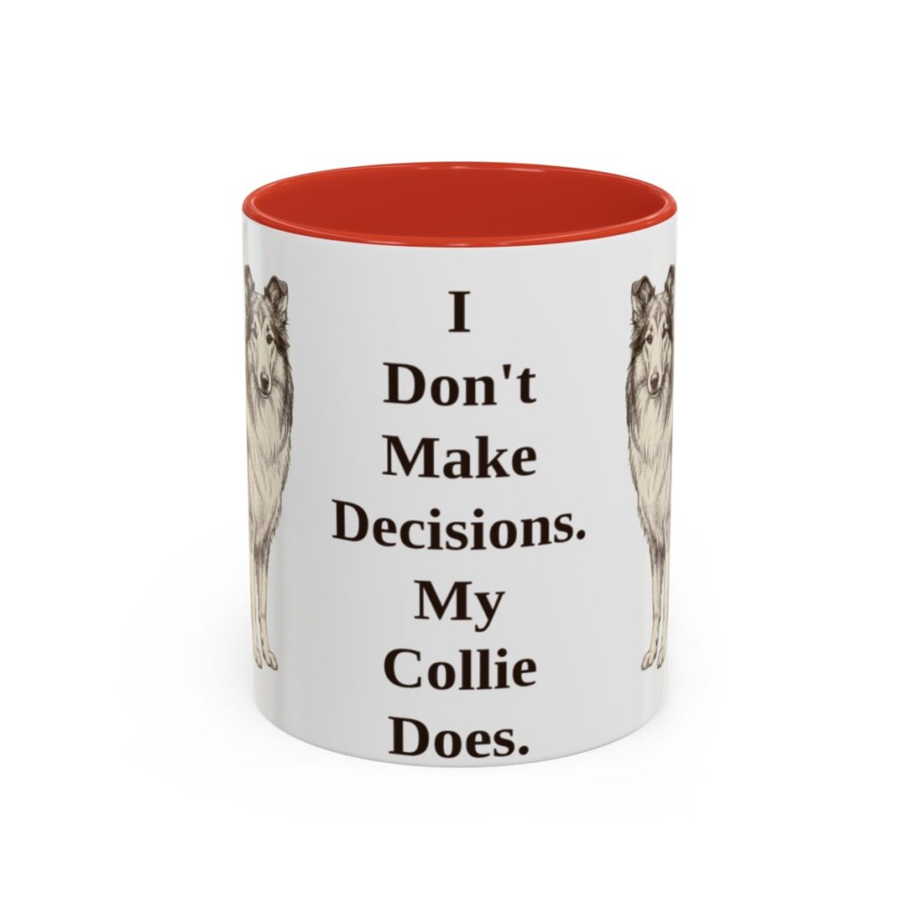 11oz Funny Collie Mug, Red, front view