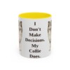 11oz Funny Collie Mug, Yellow, front view
