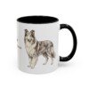 11oz Collie Latin Mug, Black, right side view