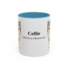 11oz Collie Latin Mug, Light Blue, front view