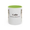 11oz Collie Latin Mug, Light Green, front view