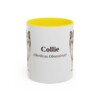 11oz Collie Latin Mug, Yellow, front view