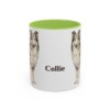 11oz Collie Mug, Light Green, front view