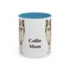 11oz Collie Dog Mom Mug, Light Blue, front view