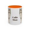 11oz Collie Dog Mom Mug, Orange, front view