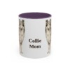 11oz Collie Dog Mom Mug, Purple, front view