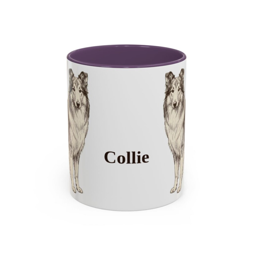 11oz Collie Mug, Purple, front view