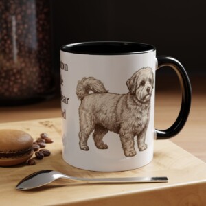 11oz Coton de Tulear Dog Dad Mug, Black, lifestyle photo