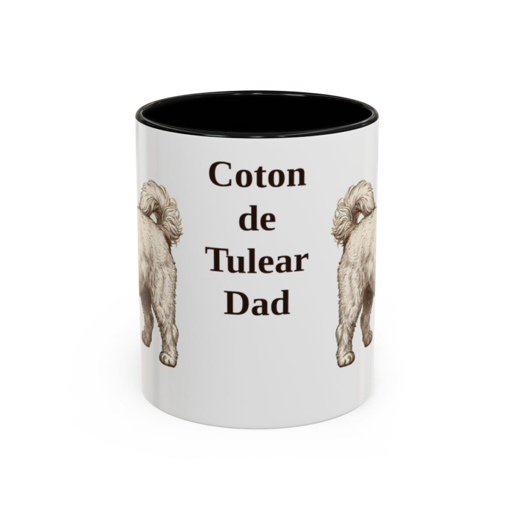 11oz Coton de Tulear Dog Dad Mug, Black, front view