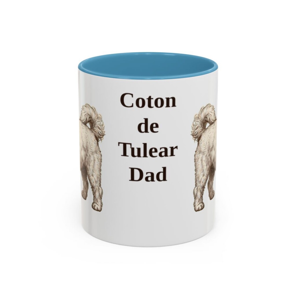 11oz Coton de Tulear Dog Dad Mug, Light Blue, front view