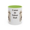 11oz Coton de Tulear Dog Dad Mug, Light Green, front view