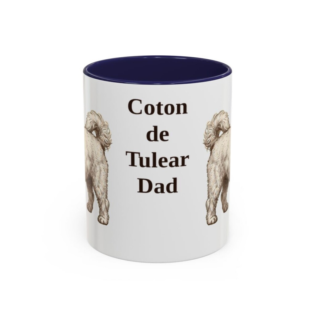11oz Coton de Tulear Dog Dad Mug, Navy, front view