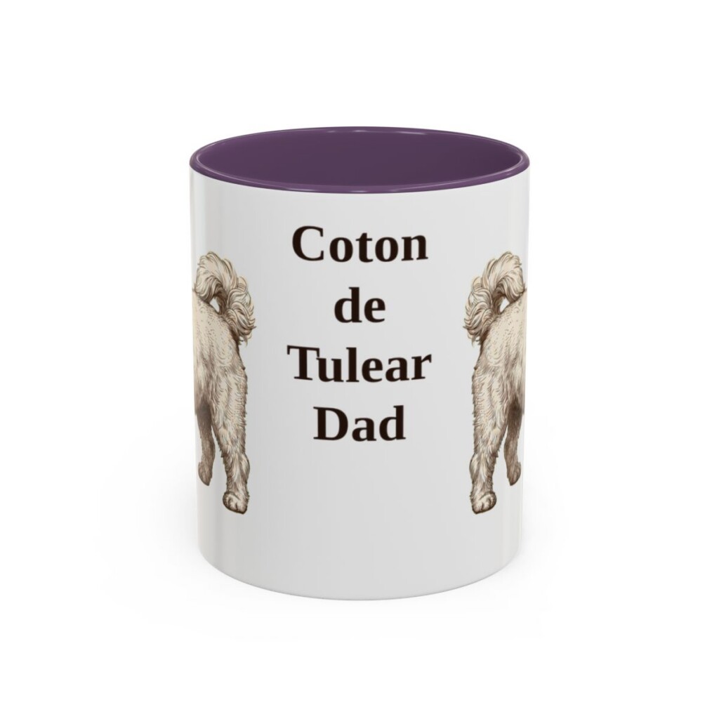 11oz Coton de Tulear Dog Dad Mug, Purple, front view
