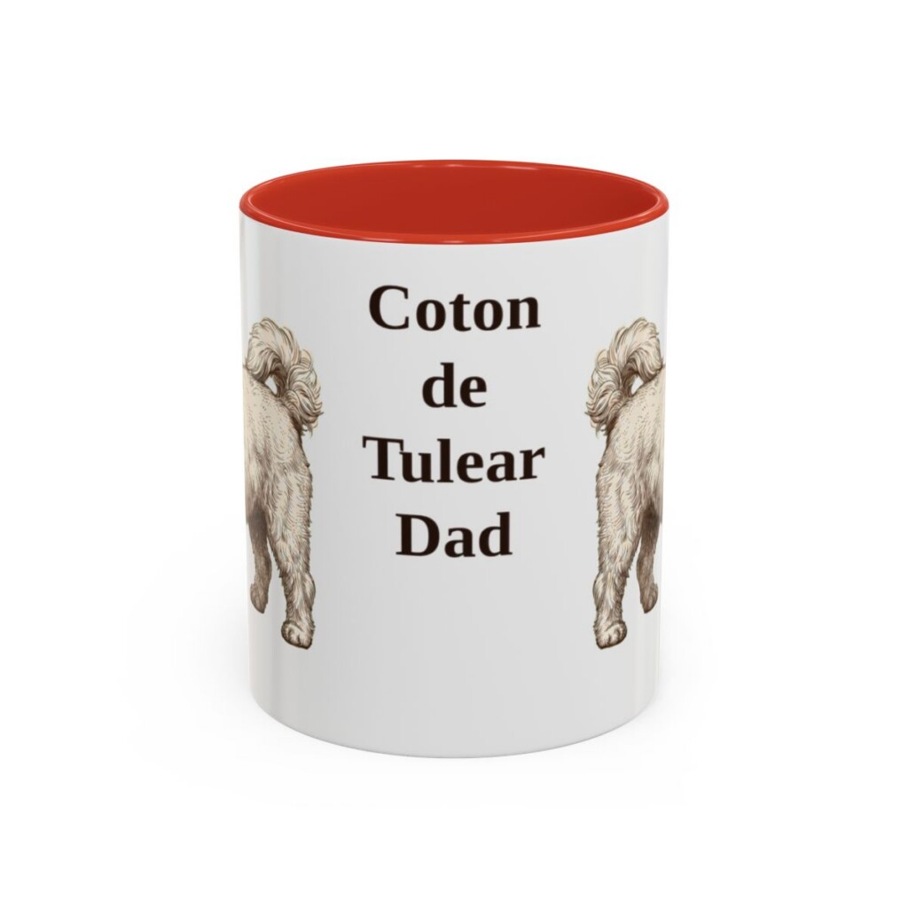 11oz Coton de Tulear Dog Dad Mug, Red, front view