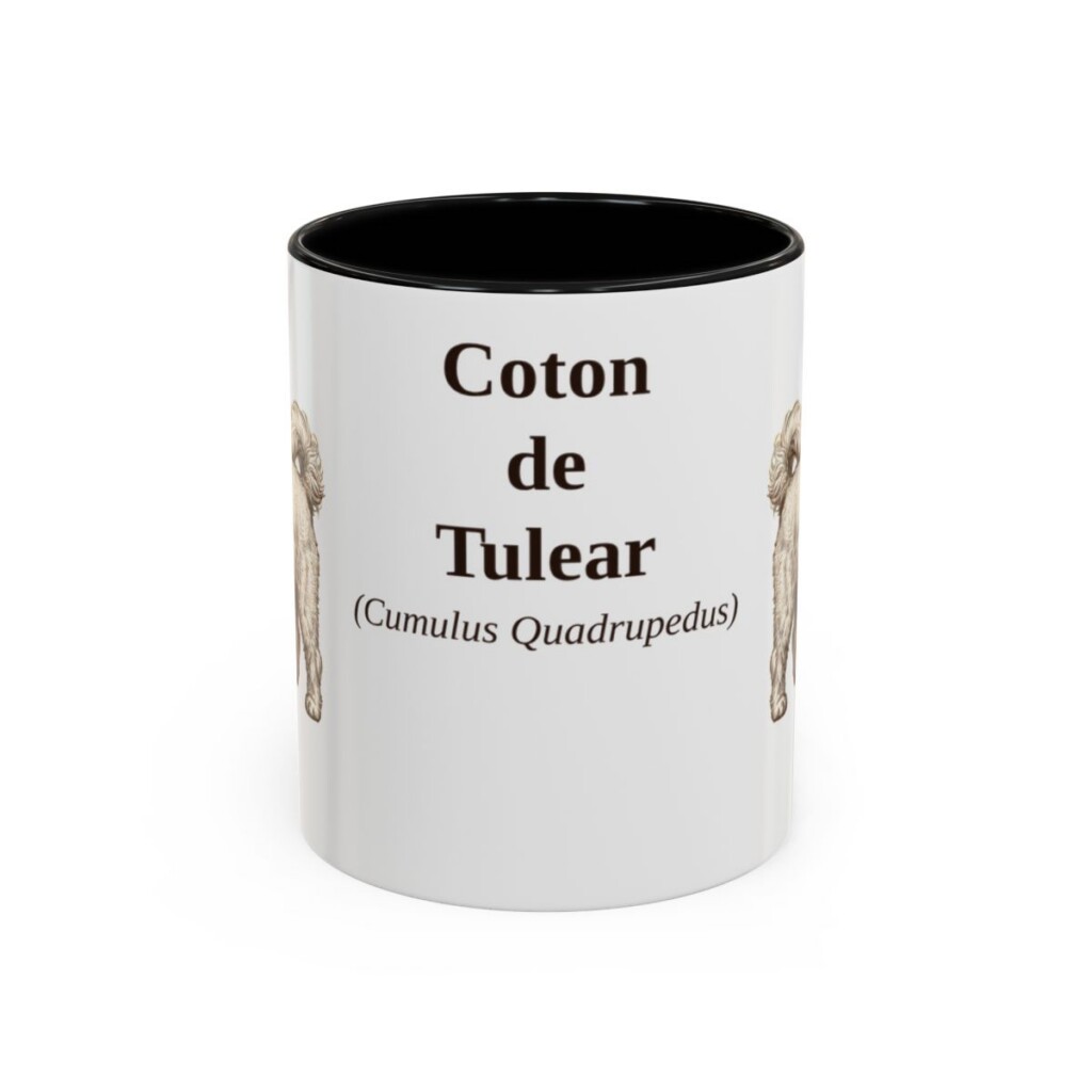 11oz Coton de Tulear Latin Mug, Black, front view