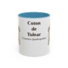 11oz Coton de Tulear Latin Mug, Light Blue, front view