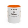 11oz Coton de Tulear Latin Mug, Orange, front view