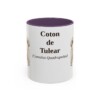 11oz Coton de Tulear Latin Mug, Purple, front view