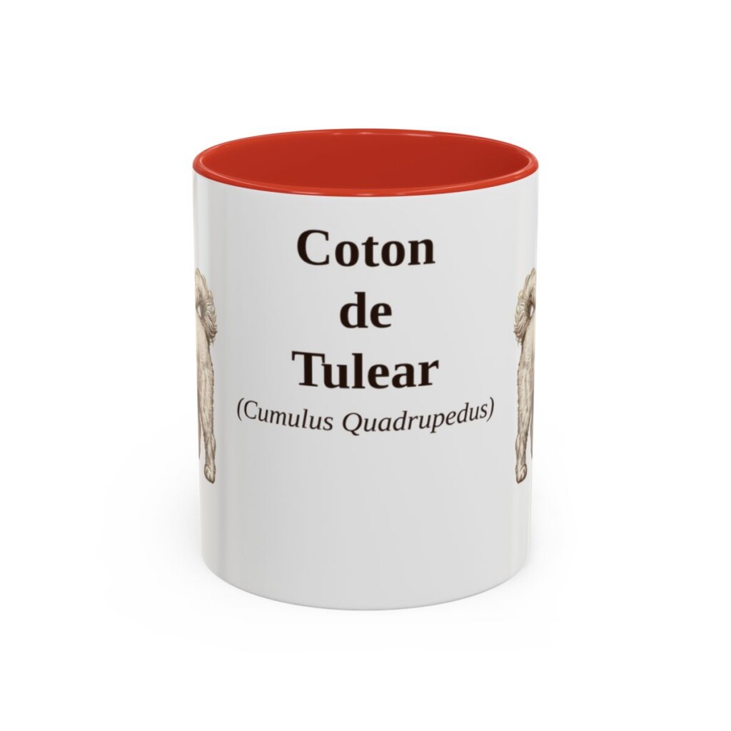 11oz Coton de Tulear Latin Mug, Red, front view
