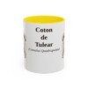 11oz Coton de Tulear Latin Mug, Yellow, front view
